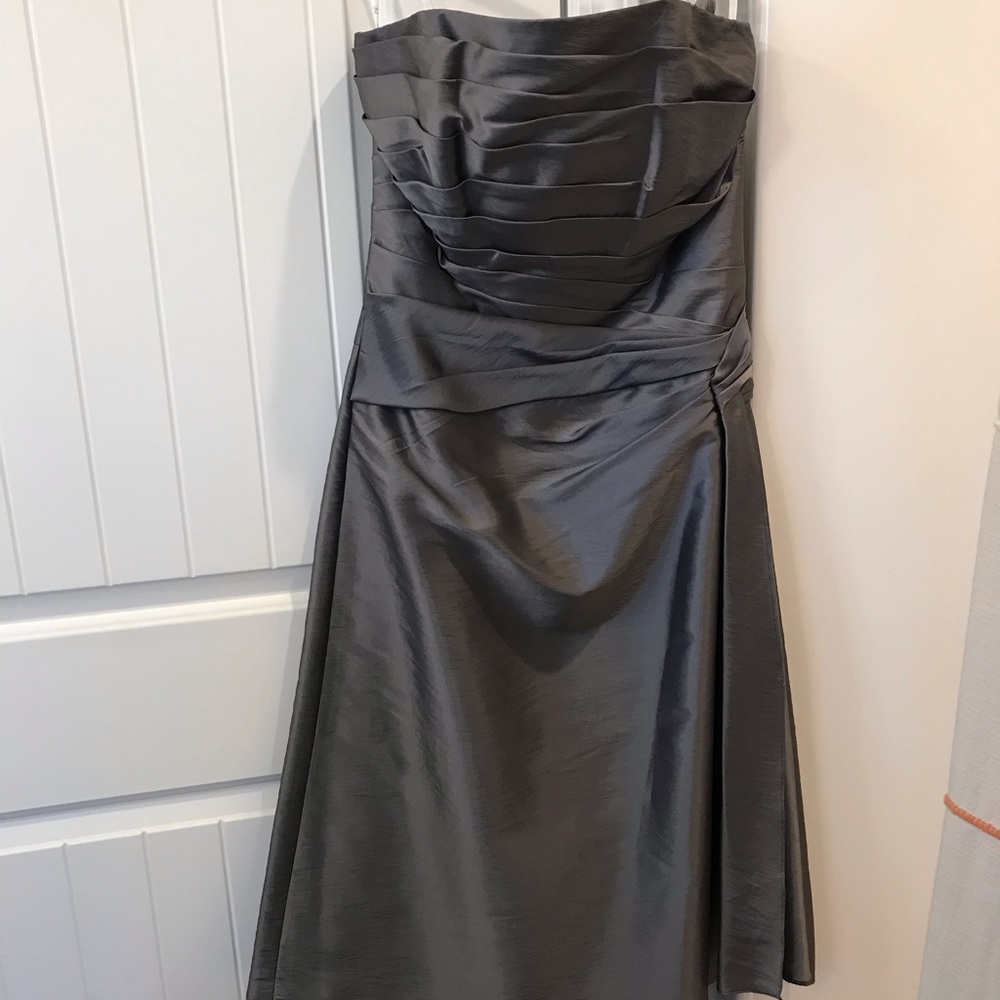 NWT B2 strapless platinum cocktail dress, size 12